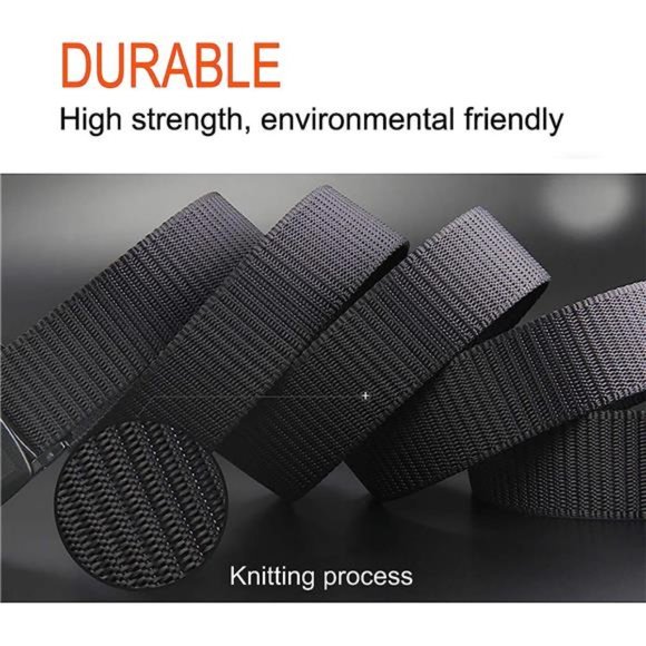 3-Pack Nylon Canvas Belt Plastic Buckle Belt Travel Adjustable Nylon Web Slide - Picture 4 of 6